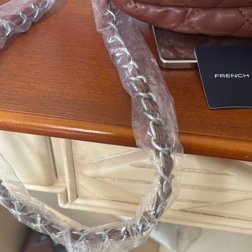 French Connection Quilted Crossbody Bag in Rich Brown retails $98 - Picture 6 of 6